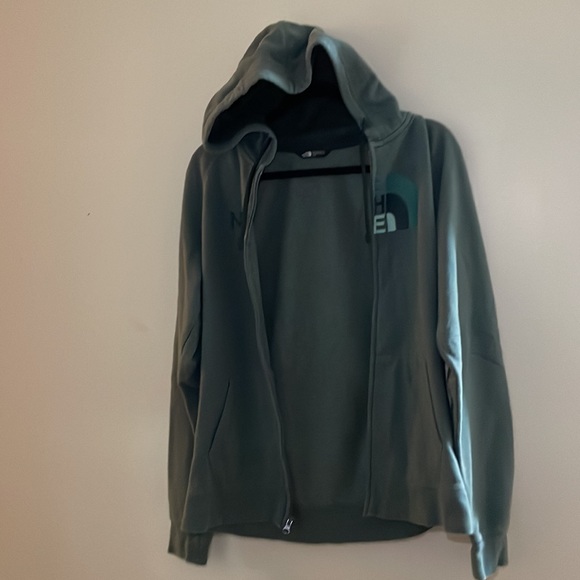 The North Face Green Zip Up Hoodie Sweatshirt - Picture 4 of 9
